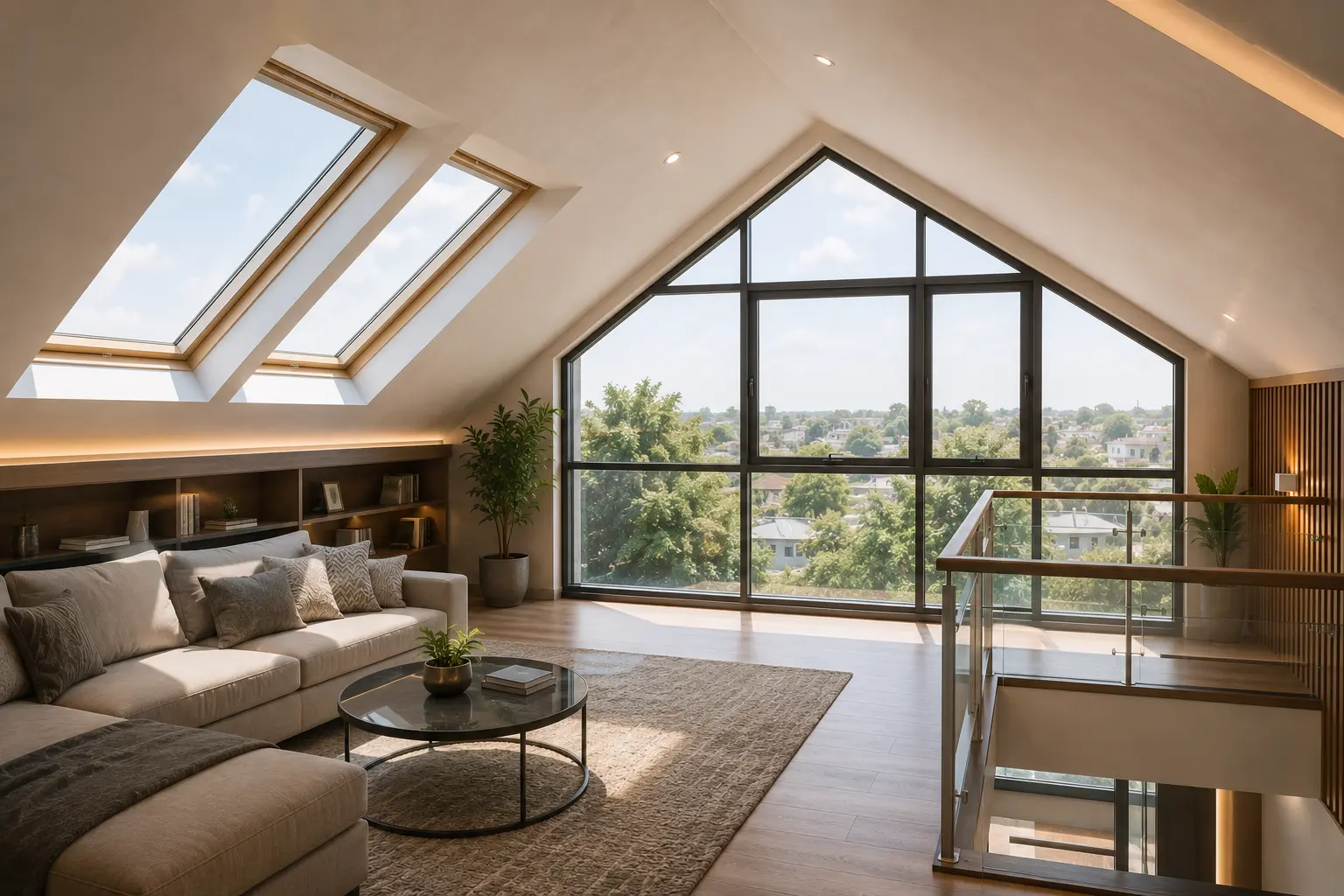 Attic room with roof window by Balaji Glass Store Banda