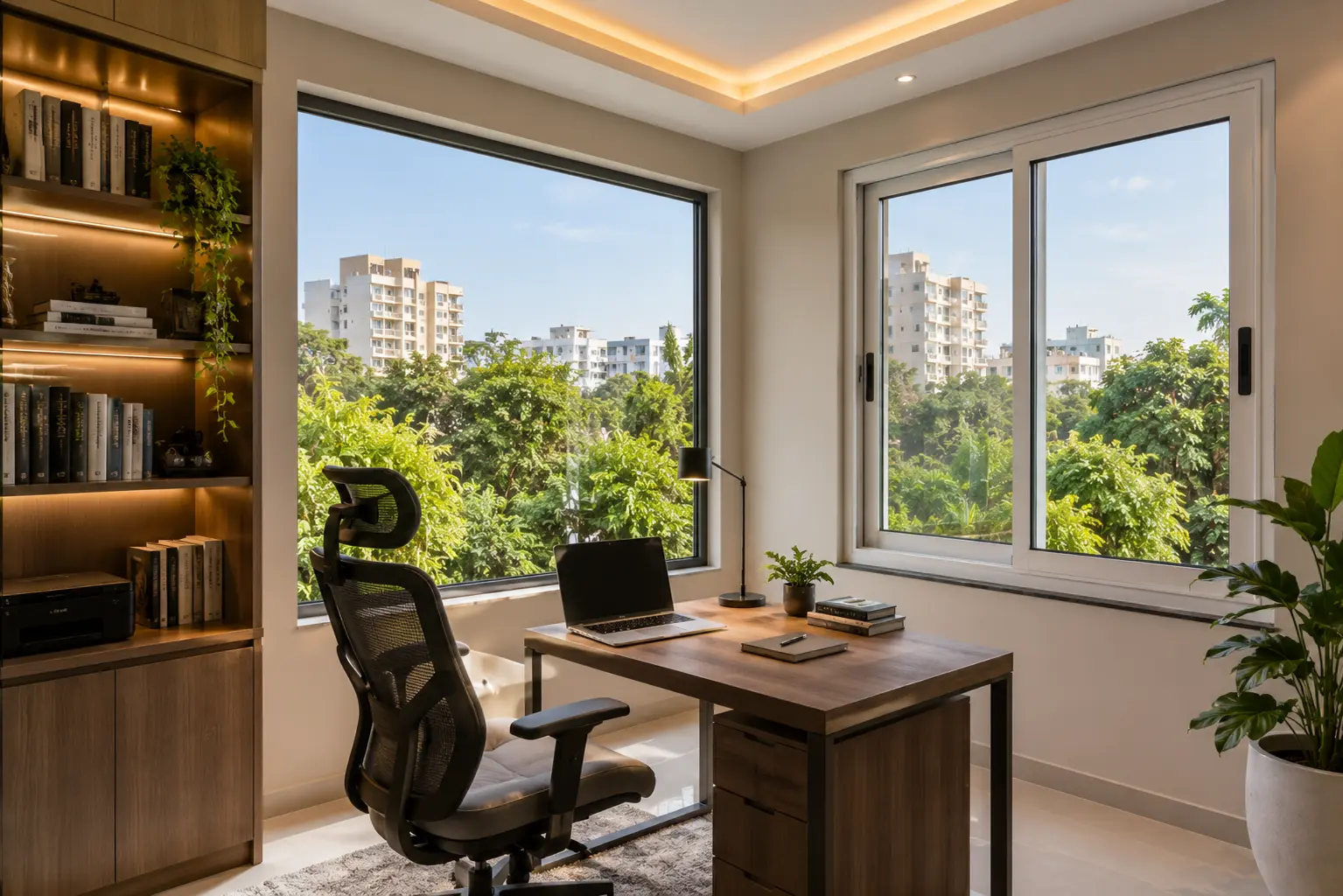 Home study room with uPVC window by Balaji Glass Store Banda