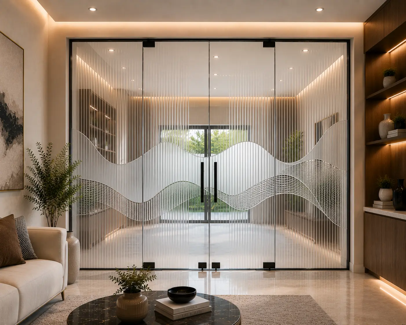 Glass staircase railing